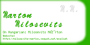 marton milosevits business card